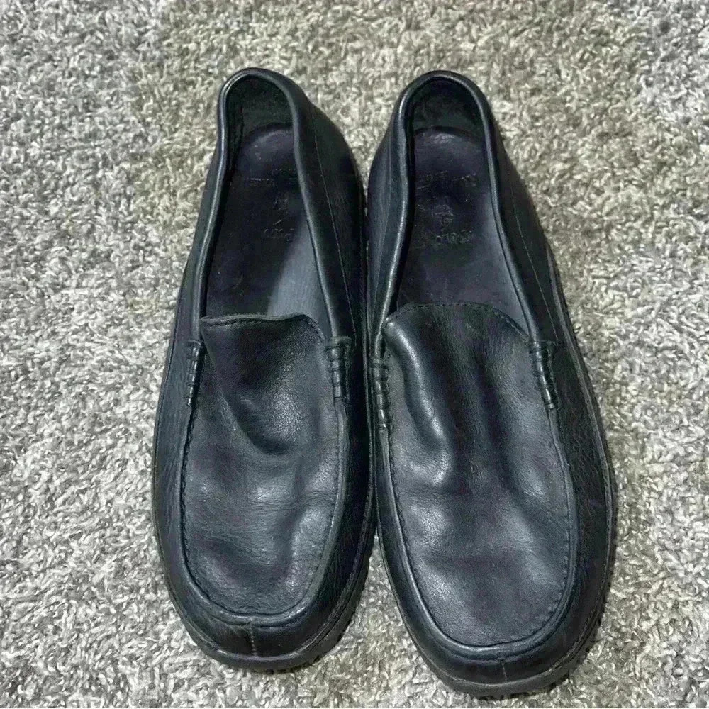 Polo Ralph Lauren Black Men’s Leather Loafers Sz 7D - Picture 1 of 7